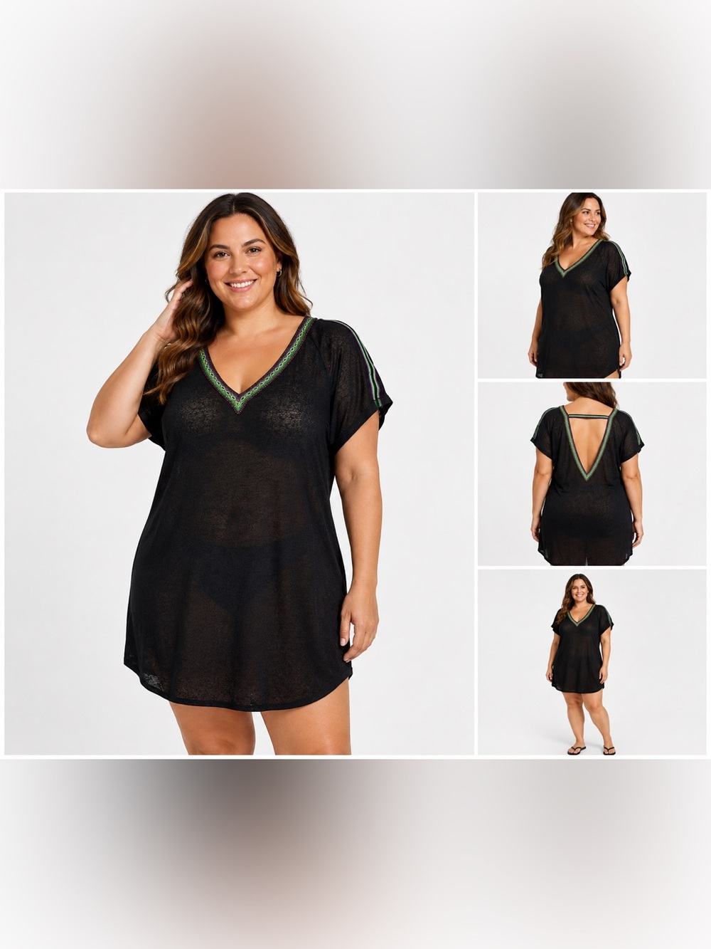 Pitusa Black Mini Abaya Cover Up NWT